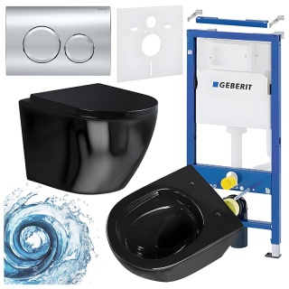 ZESTAW PODTYNKOWY WC STELAŻ GEBERIT DUOFIX MISKA FLOW-BL-TR-02 PRZYCISK DELTA 20 CHROM