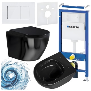 ZESTAW PODTYNKOWY WC STELAŻ GEBERIT DUOFIX MISKA FLOW-BL-TR-02 PRZYCISK DELTA 30 BIAŁY