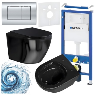 ZESTAW PODTYNKOWY WC STELAŻ GEBERIT DUOFIX MISKA FLOW-BL-TR-02 PRZYCISK DELTA 30 CHROM