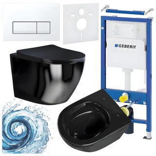 ZESTAW PODTYNKOWY WC STELAŻ GEBERIT DUOFIX MISKA FLOW-BL-TR-03 PRZYCISK DELTA 50 BIAŁY