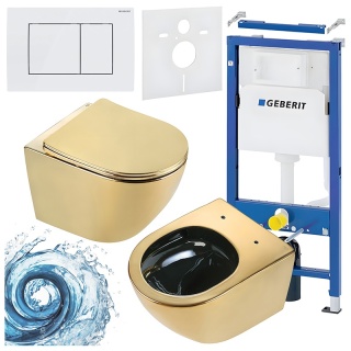 ZESTAW PODTYNKOWY WC STELAŻ GEBERIT DUOFIX MISKA FLOW-GL-BL-TR-03 PRZYCISK DELTA 30 BIAŁY