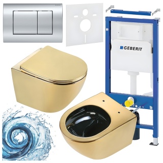 ZESTAW PODTYNKOWY WC STELAŻ GEBERIT DUOFIX MISKA FLOW-GL-BL-TR-03 PRZYCISK DELTA 30 CHROM