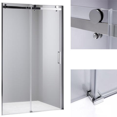 DRZWI PRYSZNICOWE PRZESUWNE DO WNĘKI ZES-SH03E-130 CHROM 125-130 CM 8 MM