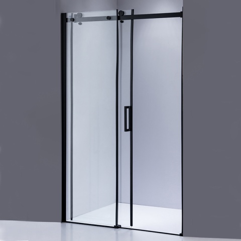 DRZWI PRYSZNICOWE PRZESUWNE DO WNĘKI ZES-SH03E-BL-130 CZARNE 125-130 CM 8 MM