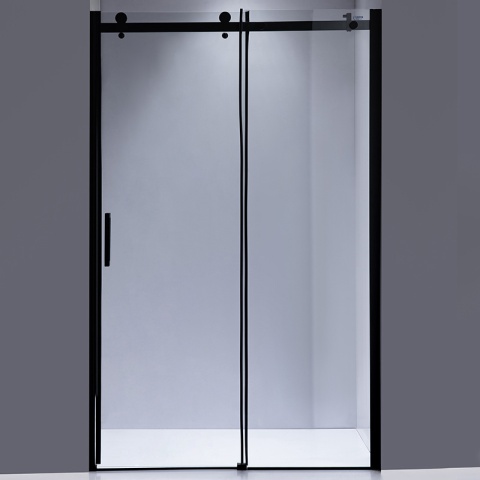 DRZWI PRYSZNICOWE PRZESUWNE DO WNĘKI ZES-SH03G-BL-150 CZARNE 145-150 CM 8 MM