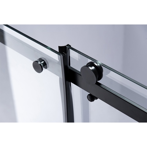 DRZWI PRYSZNICOWE PRZESUWNE DO WNĘKI ZES-SH03G-BL-150 CZARNE 145-150 CM 8 MM