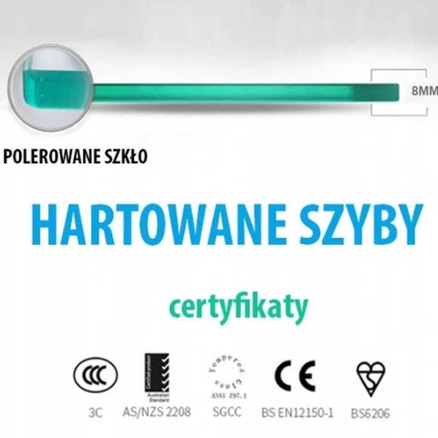 KABINA PRYSZNICOWA PROSTOKĄTNA ZES-BS14C-120X90 CZARNA 120x90 CM