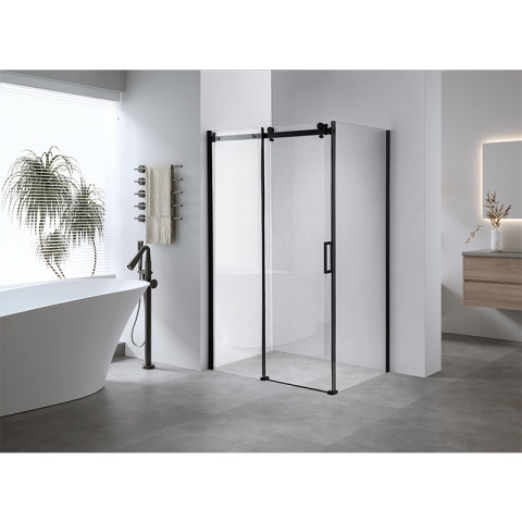 KABINA PRYSZNICOWA PROSTOKĄTNA ZES-BS15A-100X80 CZARNA 100x80 CM