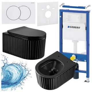 ZESTAW PODTYNKOWY WC STELAŻ GEBERIT DUOFIX MISKA LUMA-BL-RIM-03 PRZYCISK DELTA 01 BIAŁY