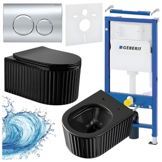 ZESTAW PODTYNKOWY WC STELAŻ GEBERIT DUOFIX MISKA LUMA-BL-RIM-03 PRZYCISK DELTA 20 CHROM