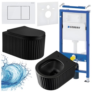 ZESTAW PODTYNKOWY WC STELAŻ GEBERIT DUOFIX MISKA LUMA-MTB-RIM-03 PRZYCISK DELTA 30 BIAŁY