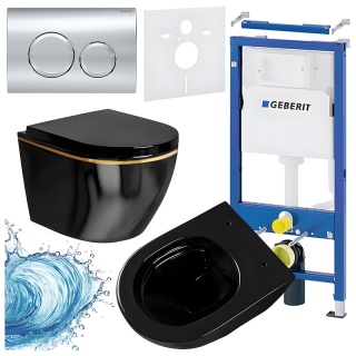 ZESTAW PODTYNKOWY WC STELAŻ GEBERIT DUOFIX MISKA MIZU-BL-GL-RIM-02 PRZYCISK DELTA 20 CHROM