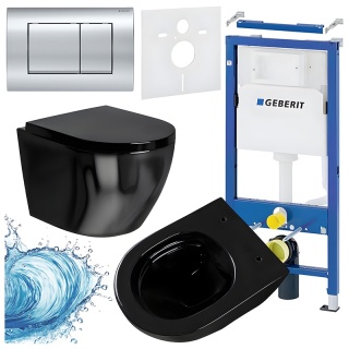 ZESTAW PODTYNKOWY WC STELAŻ GEBERIT DUOFIX MISKA MIZU-BL-RIM-02 PRZYCISK DELTA 30 CHROM