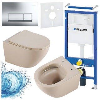 ZESTAW PODTYNKOWY WC STELAŻ GEBERIT DUOFIX MISKA MIZU-CAP-RIM-03 PRZYCISK DELTA 50 CHROM