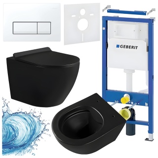 ZESTAW PODTYNKOWY WC STELAŻ GEBERIT DUOFIX MISKA MIZU-MTB-RIM-01 PRZYCISK DELTA 50 BIAŁY