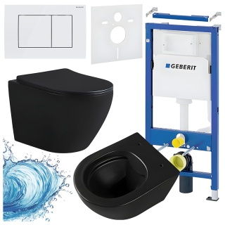 ZESTAW PODTYNKOWY WC STELAŻ GEBERIT DUOFIX MISKA MIZU-MTB-RIM-03 PRZYCISK DELTA 30 BIAŁY