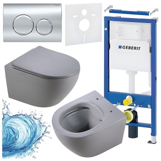ZESTAW PODTYNKOWY WC STELAŻ GEBERIT DUOFIX MISKA MIZU-MTGR-RIM-03 PRZYCISK DELTA 20 CHROM