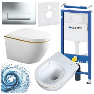 ZESTAW PODTYNKOWY WC STELAŻ GEBERIT DUOFIX MISKA MIZU-WH-GL-TR-02 PRZYCISK DELTA 50 CHROM