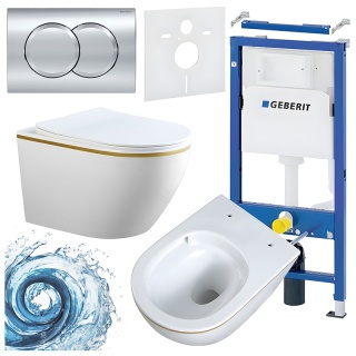 ZESTAW PODTYNKOWY WC STELAŻ GEBERIT DUOFIX MISKA MIZU-WH-GL-TR-03 PRZYCISK DELTA 01 CHROM