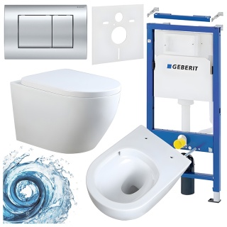 ZESTAW PODTYNKOWY WC STELAŻ GEBERIT DUOFIX MISKA MIZU-WH-TR-02 PRZYCISK DELTA 30 CHROM
