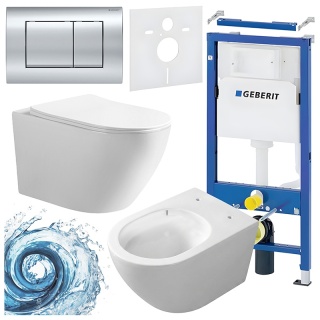 ZESTAW PODTYNKOWY WC STELAŻ GEBERIT DUOFIX MISKA MIZU-WH-TR-03 PRZYCISK DELTA 30 CHROM