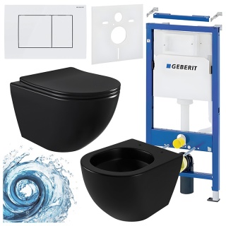 ZESTAW PODTYNKOWY WC STELAŻ GEBERIT DUOFIX MISKA NERO-MTB-03 PRZYCISK DELTA 30 BIAŁY