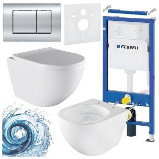 ZESTAW PODTYNKOWY WC STELAŻ GEBERIT DUOFIX MISKA NERO-WH-02 PRZYCISK DELTA 30 CHROM