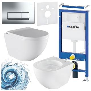 ZESTAW PODTYNKOWY WC STELAŻ GEBERIT DUOFIX MISKA NERO-WH-02 PRZYCISK DELTA 50 CHROM