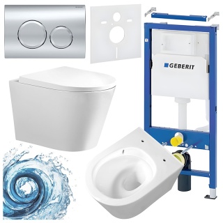 ZESTAW PODTYNKOWY WC STELAŻ GEBERIT DUOFIX MISKA PRIMA-WH-TR-02 PRZYCISK DELTA 20 CHROM