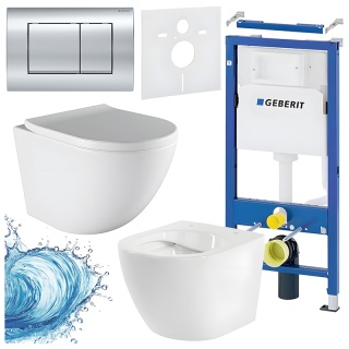ZESTAW PODTYNKOWY WC STELAŻ GEBERIT DUOFIX MISKA PURO-WH-02 PRZYCISK DELTA 30 CHROM