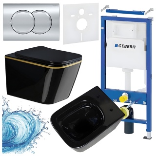 ZESTAW PODTYNKOWY WC STELAŻ GEBERIT DUOFIX MISKA RAIN-BL-GL-RIM-03 PRZYCISK DELTA 01 CHROM