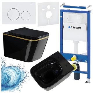 ZESTAW PODTYNKOWY WC STELAŻ GEBERIT DUOFIX MISKA RAIN-BL-GL-RIM-03 PRZYCISK DELTA 20 BIAŁY