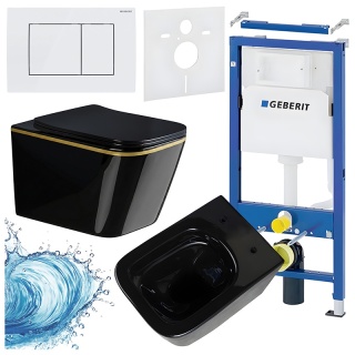ZESTAW PODTYNKOWY WC STELAŻ GEBERIT DUOFIX MISKA RAIN-BL-GL-RIM-03 PRZYCISK DELTA 30 BIAŁY