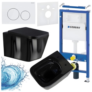 ZESTAW PODTYNKOWY WC STELAŻ GEBERIT DUOFIX MISKA RAIN-BL-RIM-03 PRZYCISK DELTA 20 BIAŁY