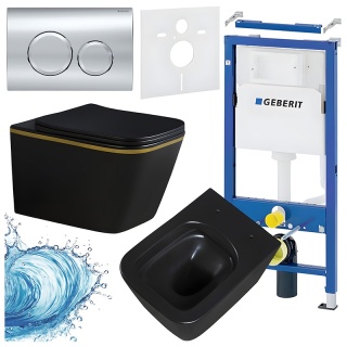 ZESTAW PODTYNKOWY WC STELAŻ GEBERIT DUOFIX MISKA RAIN-MTB-GL-RIM-03 PRZYCISK DELTA 20 CHROM
