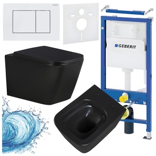 ZESTAW PODTYNKOWY WC STELAŻ GEBERIT DUOFIX MISKA RAIN-MTB-RIM-03 PRZYCISK DELTA 30 BIAŁY