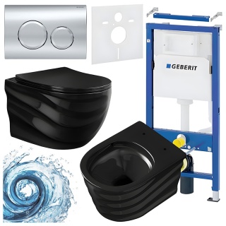 ZESTAW PODTYNKOWY WC STELAŻ GEBERIT DUOFIX MISKA SKAL-BL-RIM-03 PRZYCISK DELTA 20 CHROM