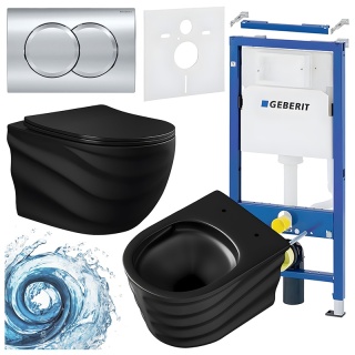 ZESTAW PODTYNKOWY WC STELAŻ GEBERIT DUOFIX MISKA SKAL-MTB-RIM-01 PRZYCISK DELTA 01 CHROM