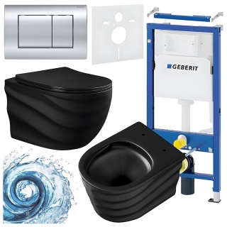 ZESTAW PODTYNKOWY WC STELAŻ GEBERIT DUOFIX MISKA SKAL-MTB-RIM-01 PRZYCISK DELTA 30 CHROM