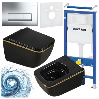 ZESTAW PODTYNKOWY WC STELAŻ GEBERIT DUOFIX MISKA YUZU-BL-GL-TR-03 PRZYCISK DELTA 50 CHROM