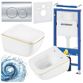 ZESTAW PODTYNKOWY WC STELAŻ GEBERIT DUOFIX MISKA YUZU-WH-GL-TR-03 PRZYCISK DELTA 20 CHROM
