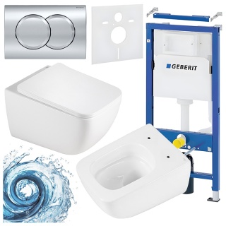 ZESTAW PODTYNKOWY WC STELAŻ GEBERIT DUOFIX MISKA YUZU-WH-TR-03 PRZYCISK DELTA 01 CHROM