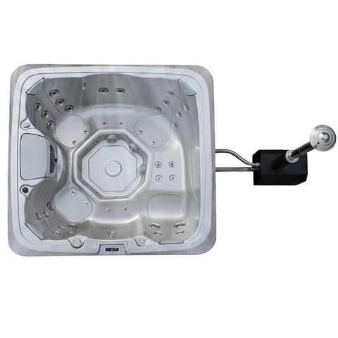 JACUZZI ® OGRODOWE WANNA HYBRYDOWA BALIA OGRODOWA SPA521W CAPPUCCINO OBUDOWA KAWA 230X230 CM