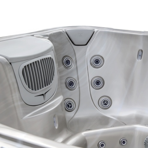 JACUZZI ® OGRODOWE WANNA HYBRYDOWA BALIA OGRODOWA SPA521W CAPPUCCINO OBUDOWA KAWA 230X230 CM