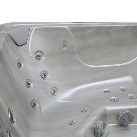 JACUZZI ® OGRODOWE WANNA HYBRYDOWA BALIA OGRODOWA SPA521W CAPPUCCINO OBUDOWA KAWA 230X230 CM