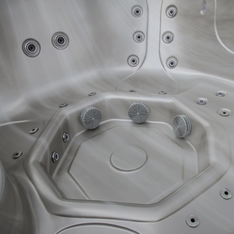 JACUZZI ® OGRODOWE WANNA HYBRYDOWA BALIA OGRODOWA SPA521W CAPPUCCINO OBUDOWA KAWA 230X230 CM