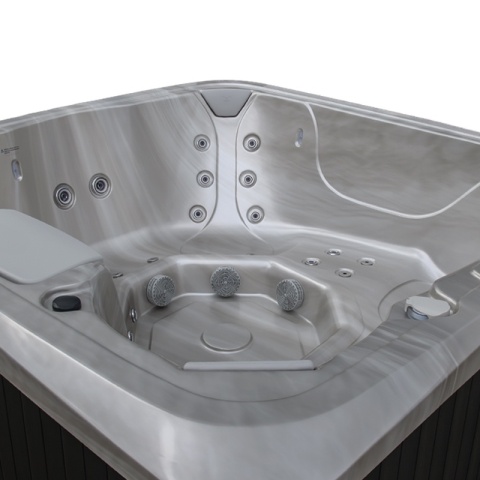 JACUZZI ® OGRODOWE WANNA HYBRYDOWA BALIA OGRODOWA SPA521W CAPPUCCINO OBUDOWA KAWA 230X230 CM