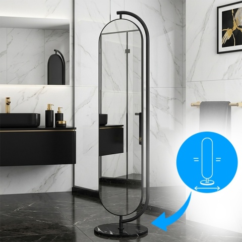 LUSTRO STOJĄCE 173 X 45 W RAMIE DUŻE OWALNE DO PRZEDPOKOJU MAKIJAŻU Z PÓŁKĄ ELIZA