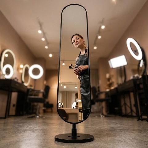 LUSTRO STOJĄCE 170 X 30 W RAMIE DUŻE OWALNE DO PRZEDPOKOJU MAKIJAŻU Z PÓŁKĄ DARIA