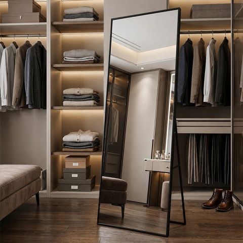 LUSTRO STOJĄCE 170 X 65 CM W RAMIE DUŻE WYSOKIE PROSTOKĄTNE DO PRZEDPOKOJU MAKIJAŻU ANNA